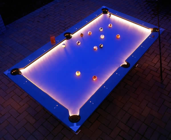 Pool table lit up
