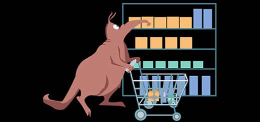 grocery shopping cartoon