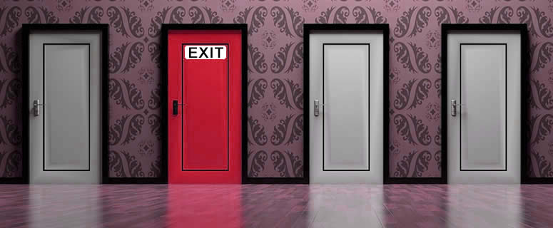 Red Exit Door