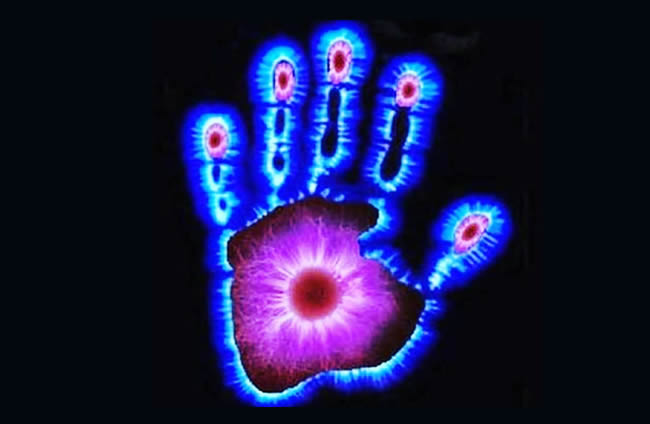 kirlian photo of human hand