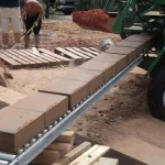blocks coming from compressed earth block machine