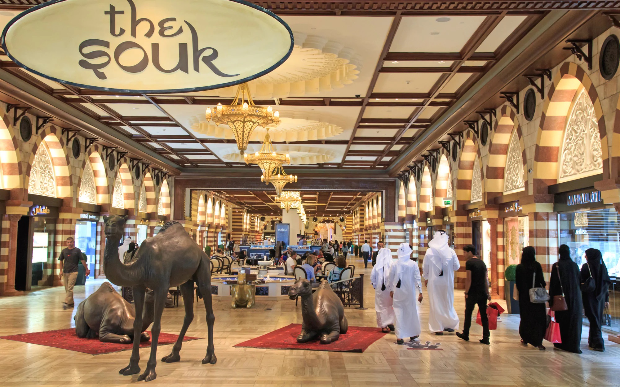 people shop in one of Dubai's souks